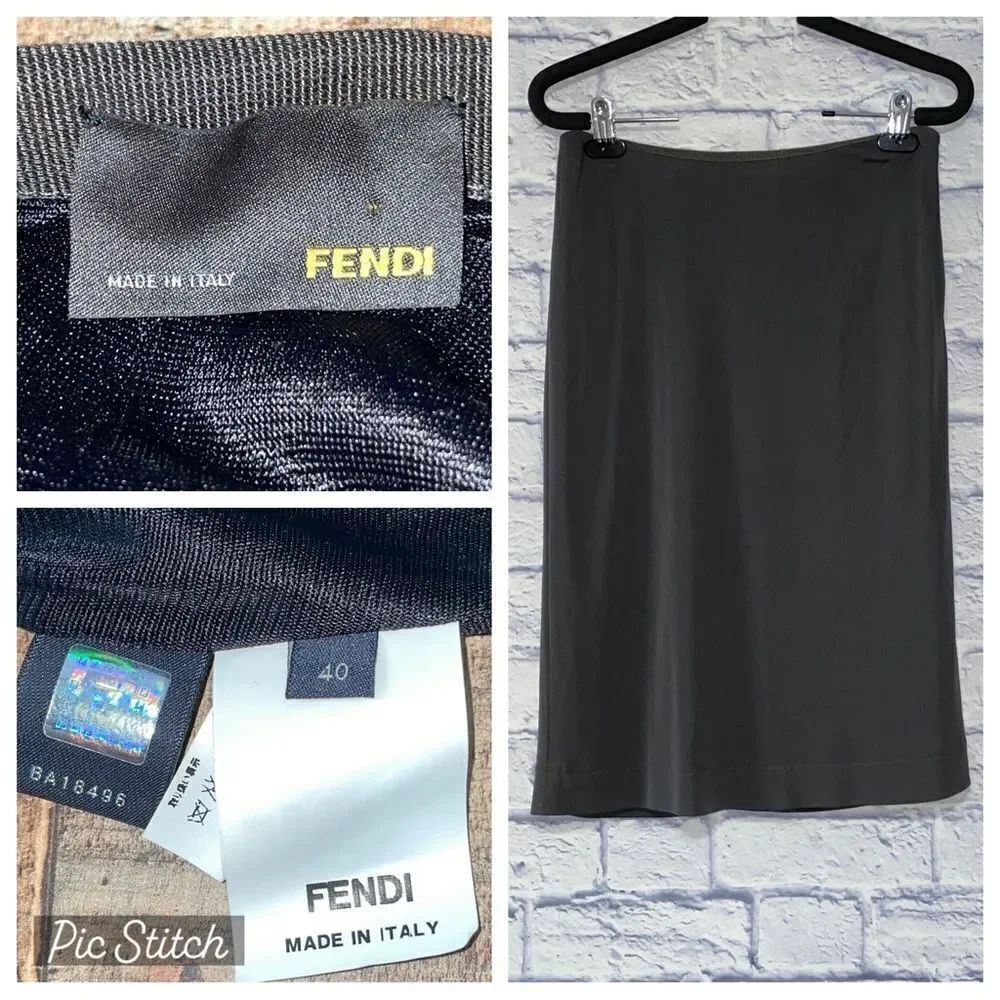 Gray Fendi pencil skirt